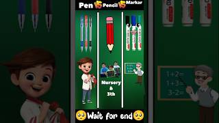 Pen Vs Pencil Vs Markar✨youtubeshorts [upl. by Bidle]