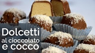 Dolcetti al cocco e cioccolato senza cottura  Riciclare le uova di Pasqua [upl. by Nodnab]