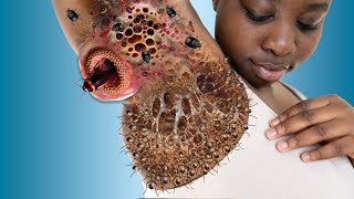 ASMR Armpit Treatment Animation  Removing Worms and Creepy Crawlies from Armpit  2d animation [upl. by Packston474]