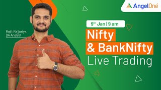 🔴 LIVE TRADING  Watch Nifty and BankNifty Live Trading  9th Jan 2024  Angel One [upl. by Lebbie]