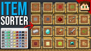 How To Build an EASY MULTI ITEM SORTER Minecraft Bedrock 121 Tutorial [upl. by Arykahs]