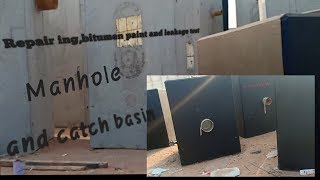 How to RepairBitumen paint and Ready for leakage test to Manhole or catch basin [upl. by Glass]