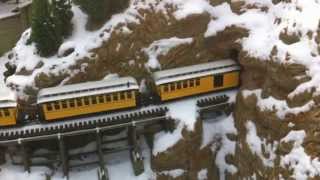 Train in the snow to HDampRGW LGB Gartenbahn Jens Handro [upl. by Kcaj]