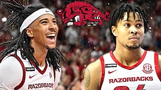 Arkansas Backcourt is INSANE  Boogie Fland amp DJ Wagner Combine for 46 Pts vs 1 Kansas [upl. by Mullins]