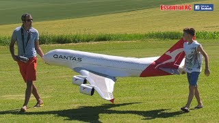 FATHER AND SON BUILD AND FLY HUGE Radio Controlled RC QANTAS AIRBUS A380 LARGEST PASSENGER AIRLINER [upl. by Shoshana]