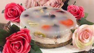 No Bake Fruit Jelly Cheese Cake  No Gelatine FruitCheeseCake फ़्रूट चीज़ केक फ़्रूटचीज़केक [upl. by Donalt]