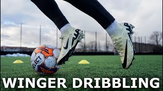 WINGER Dribbling Training  5 Winger Dribbling Drills For Footballers [upl. by Adair894]