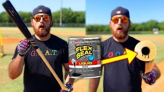 I Filled A Baseball Bat With Flex Seal CORKED BAT [upl. by Dennison]