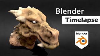 Dragon Head Bust  Blender Sculpt and Texture Timelapse [upl. by Anippesuig]