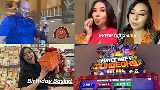 Week in my life Brothers Birthday basket GRWM Thanksgiving Family VLOG Minecraft Dungeons Arcade [upl. by Eneleoj]