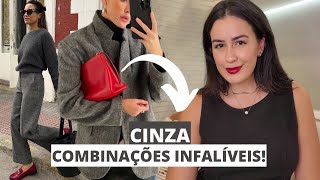 COMBINAÇÕES INFALÍVEIS COM CINZA ☑️ Cores neutras inverno 2024 [upl. by Annaehr68]