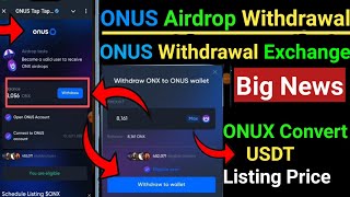 ONUS Tap Bot Withdrawal To ONUS Exchange ✅  ONUS Airdrop Withdrawal Kaise Kare  ONUS Trade To USDT [upl. by Rieger]