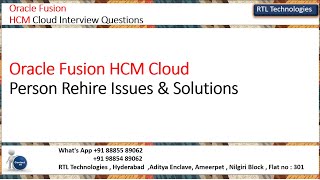 Oracle Fusion Cloud HCM  Person Rehire  Hire  Emp date Track  HCM Seniority Dates  Placement [upl. by Eniamerej]