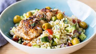 Mediterranean Chicken Orzo  Easy Healthy Weeknight Dinner [upl. by Zanze]