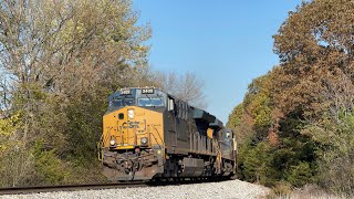 CSX ET44AH 3409 w K5LA Leads Grain Express G84201 on 11324 [upl. by Oluas]