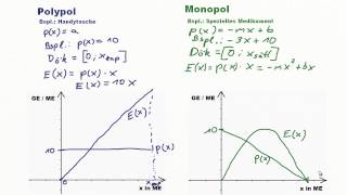 Polypol und Monopol  Preisfunktion Erlöse Kosten und Gewinnfunktion [upl. by Dachi]