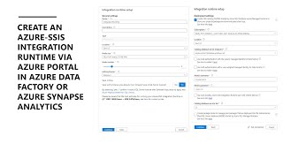 Create an AzureSSIS integration runtime in Azure Data Factory or Azure Synapse Analytics [upl. by Furnary]