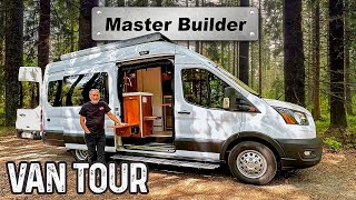 BEST Luxury Van Build Ever  Precision HIGH END Camper Conversion  LOADED [upl. by Lirbij340]