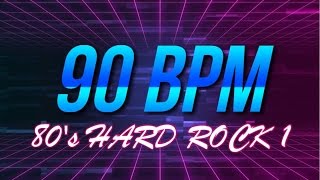 90 BPM  80s Hard Rock  44 Drum Track  Metronome  Drum Beat [upl. by Fari]