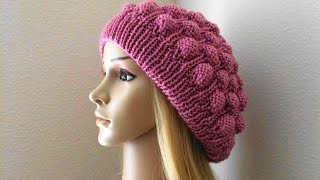 How To Knit A Berry Hat Lilus Handmade Corner Video  58 [upl. by Pratte]