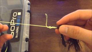 How To Tie Double Uni Knot line to hook [upl. by Ymmik]