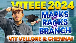 VITEEE 2024 Expected Cutoff🔥 MARKS VS RANK VS BRANCH🔥 All Branches amp Category  Vellore amp Chennai🔥 [upl. by Okkin]