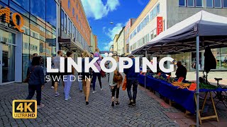 Linköping SWEDEN Walking Tour 4K HDR 60FPS [upl. by Laehpar]