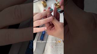 Using glitter nail spary for gel nails 💅😍 nails nailart glitternails naildesign nailinspo [upl. by Si]