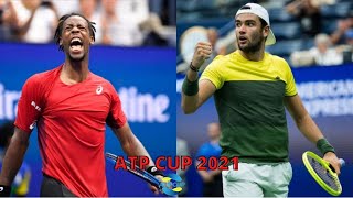 Gael Monfils vs Matteo Berrettini ATP Cup 2021 MATCH HIGHLIGHTS [upl. by Huxham416]