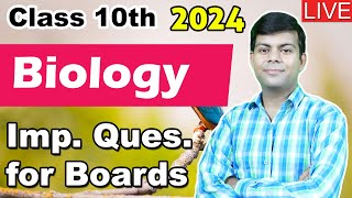 Biology Class 10th Important Questions for Boards Exam 2024 Revision [upl. by Bikales]