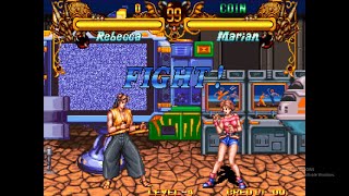 Rebecca VS Marian  Double Dragon NeoGeo Arcade  EP135  BlusterGameX [upl. by Merralee]