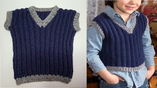 How to knit a Vest  Knitting Tutorial [upl. by Rovert]