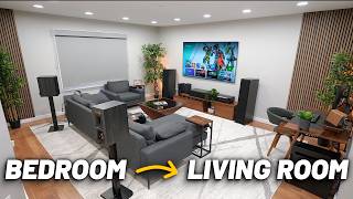 Modern Living Room Tech Setup Tour amp Transformation 2024 [upl. by Janaya]