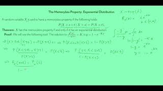 Memoryless Property and the Exponential Distribution [upl. by Yarised790]