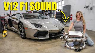 We Put A F1 RACE Exhaust on my V12 LAMBORGHINI AVENTADOR It Sounds Insane [upl. by Orgell]