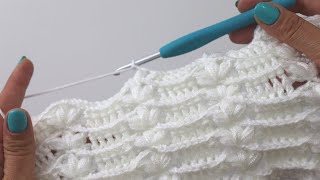 How To Crochet An Easy Stitch  Ideal For Blankets  Shawls [upl. by Harleigh]