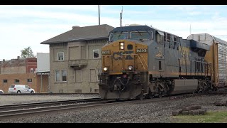 CSX 740 leads auto racks in Deshler Ohio [upl. by Stromberg]