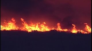 Chopper aerials of Wallops Island rocket explosion aftermath [upl. by Esialb]