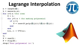 Lagrange Interpolation MATLAB code Short amp Easy Explanation [upl. by Phil768]