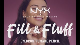 NYX Professional Makeup Fill amp Fluff Eyebrow Pomade Pencil with ccclarkebeauty [upl. by Akined]