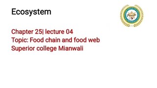 Food Chain and Food Web 12 Class in urdu [upl. by Weed]