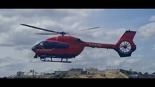 Devon Air Ambulance HLE70 GDAAS Taking Off At Mount Batten On 30824 [upl. by Aliuqaj]