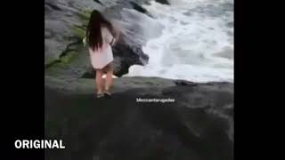 Girl fall into lava fake amp original Video [upl. by Neetsuj]