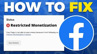 HOW TO FIX FACEBOOK RESTRICTED MONETIZATION ON YOUR PAGES 2024 NEW [upl. by Kelila]