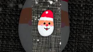 Paint Santa Claus on stone Christmas Ornaments easy drawing for kids kids easydrawing christmas [upl. by Anirba]