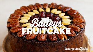 Baileys Fruit Cake Just 4 Ingredients  Supergolden Bakes [upl. by Phelps]