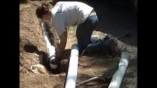 Atlantic Drain  HOWTO install new underground Downspout Drain line  Trenching digging tunneling [upl. by Daniele]