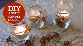 Rustic Candle Holder DIY Decorations  Fall Decor  BalsaCirclecom [upl. by Ahs771]