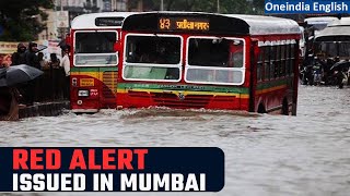 Mumbai rains Flood warning in some areas as IMD issues red alert  Oneindia News [upl. by Gilford]