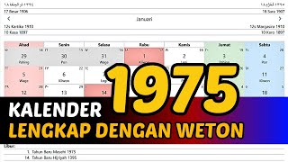 KALENDER 1975 LENGKAP DENGAN WETON [upl. by Allen]